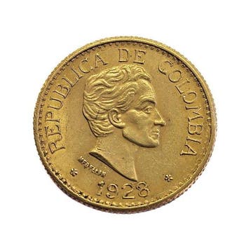 Colombia. 5 Pesos 1928 Simon Bolivar