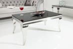 Elegante salontafel MODERN BAROK 100cm zilver met zwart, Ophalen of Verzenden, Nieuw