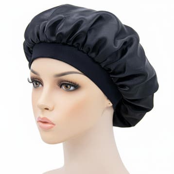 Zijden Slaapmuts Zwart - Slaap Muts - Bonnet, Verzenden, Nieuw