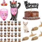 Katten verjaardags cadeau en decoratie pakket roze, Verzenden, Nieuw