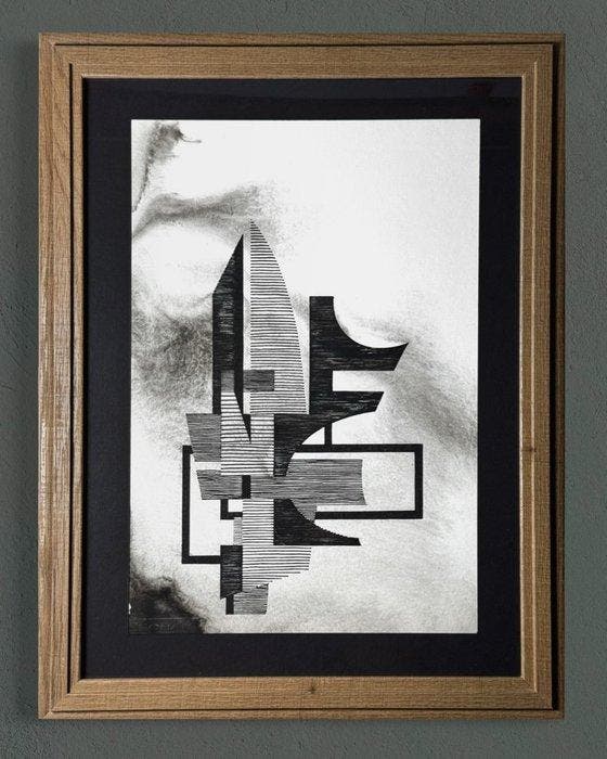 Eugène Eechaut (1928-2019) - Abstract ink composition, Antiek en Kunst, Kunst | Designobjecten
