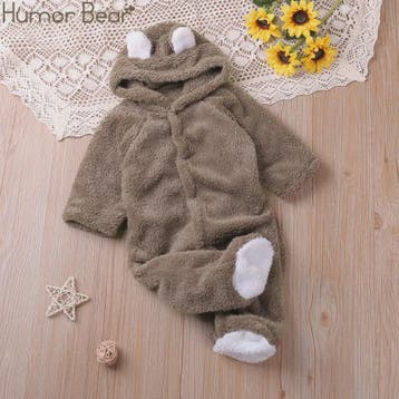 Schattige Baby Romper met Berenoren - Winter Jumpsuit voor J, Verzenden, Nieuw