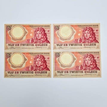 Nederland. - 4 x 25 Gulden - 1955 - PL68 (Zonder