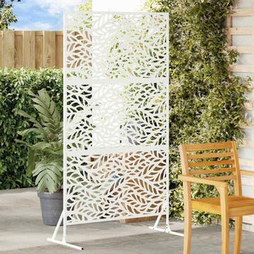 vidaXL Privacyscherm 100 x 50 x 180 cm Staal Wit, Verzenden, Nieuw, IJzer