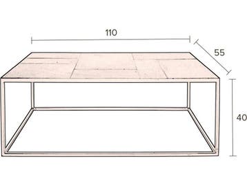 Dutchbone Lee Salontafel - 110 cm - Retro Vintage - Grijs, Verzenden, Nieuw