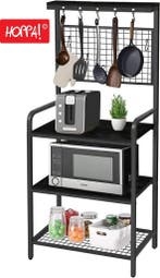 Hoppa! BR01007BKC1 Bakkersrek rustiek zwart van 59 voor 23, Overige materialen, Nieuw, 60 cm of meer, Rechthoekig