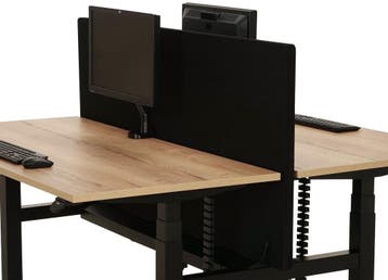 Geluiddempende tussenwand Duo bureau zwart 160x80, Ophalen of Verzenden, Nieuw