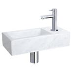 Fonteinset Differnz Helios 37.5x18.5x9.5 cm Marmer Wit Met, Huis en Inrichting, Badkamer | Badkamermeubels, Ophalen of Verzenden