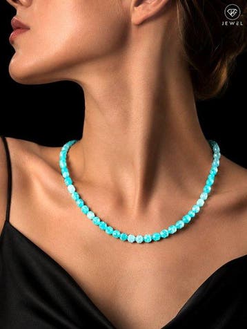 Amazoniet Ketting - 925 Sterlingzilver - Gefacet Edelsteen