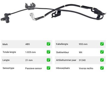 ABS-sensor Vooras rechts Lexus RX 300 (2003-2008), Verzenden, Nieuw, Lexus