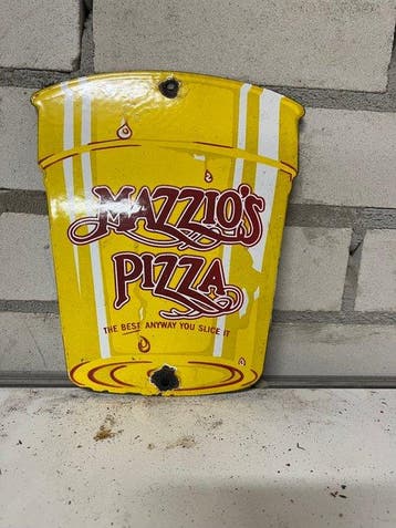 Mazzio’s Pizza – Vintage emaille reclamebord – Amerikaanse