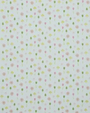 Poplin Katoen Bloemetjes Glitter Groen, Nieuw, Groen