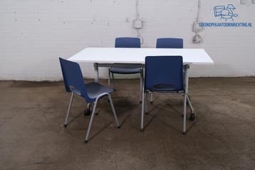 Tweedehands Palmberg Verrijdbare Klaptafel 160x80 cm Wit, Verzenden, Gebruikt