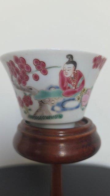 Kop en schotel - Porselein - Prachtig chinees kommetje, Antiek en Kunst