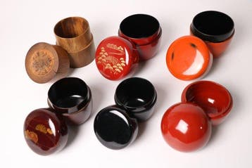 Theekistje / doosje (6) - Hout - Set van 6, Maki-e-ontwerp