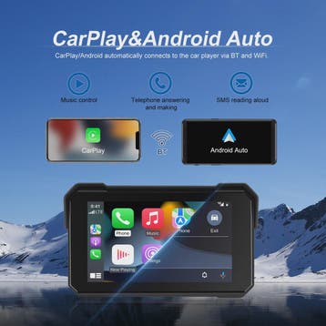 Podofo 5" IPS Touchscreen Motorfiets Smart Player - Waterdic, Verzenden, Nieuw