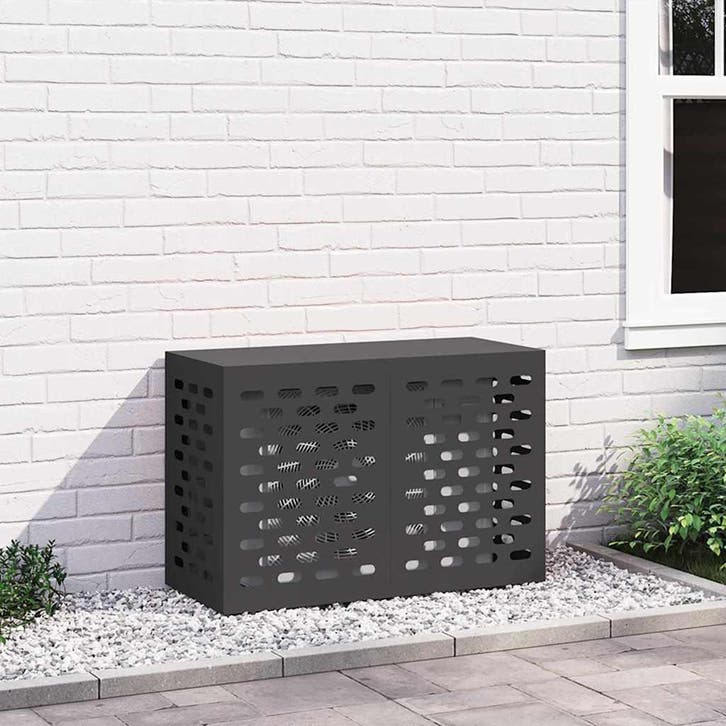 vidaXL Airconditioner hoes Zwart 90 x 40 x 60 cm Staal, Witgoed en Apparatuur, Airco's, Nieuw, Verzenden