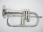 Bugel F. Besson model Brevete vernikkeld jazzhorn, Ophalen of Verzenden, Gebruikt, Bes-trompet, Met koffer