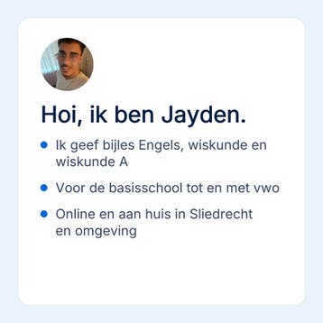 Bijles Engels in Sliedrecht, basisschool tot en met vwo, Privéles, Bijles