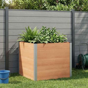 vidaXL Verhoogde plantenbak Bruin 100 x 100 x 91 cm WPC en, 100 cm of meer, Verzenden, Nieuw, 60 cm of meer