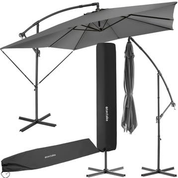 Parasol Apollon met slinger 2,5 x 2,5 m - lichtgrijs, Verzenden, Nieuw