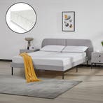 Gestoffeerd bed Porvoo met bedbodem en matras 140x200 cm gri, Huis en Inrichting, Slaapkamer | Bedden, Verzenden, Nieuw