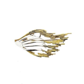 Bicolor gouden broche, Sieraden, Tassen en Uiterlijk, Broches, Ophalen of Verzenden, Gebruikt, Goud, Goud