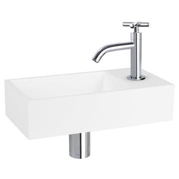 Fonteinset Differnz Solid Solid Surface 36x18.5x9 cm Wit Met, Ophalen of Verzenden, Nieuw, Overige typen