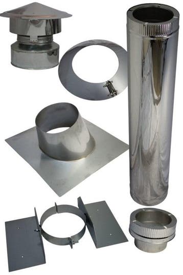 Complete dakdoorvoer-set houtkachel Ø 80/130 mm voor schu.., Ophalen of Verzenden, Nieuw