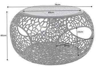 Salontafel SPIN 75 cm, gehard zwart glas, zwarte voet -, Huis en Inrichting, Tafels | Salontafels, Ophalen of Verzenden, Nieuw