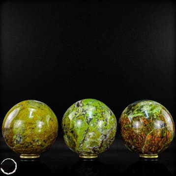 Groen Opal-Set – Drie bollen van natuursteen in tijdloze