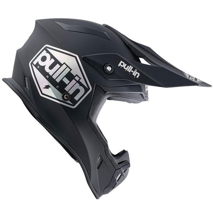 Crosshelm Pull In Solid Zwart - MAAT XS / L, Motoren, Kleding | Motorhelmen, Nieuw met kaartje, Offroadhelm, Verzenden