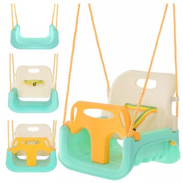 Kruzzel Meegroei babyschommel 3-in-1 turquoise crème geel.., Ophalen of Verzenden, Nieuw