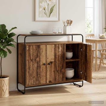 vidaXL Dressoir Oud hout 102 x 35 x 75 cm Bewerkt hout, Verzenden, Nieuw, Overige houtsoorten, Minder dan 50 cm