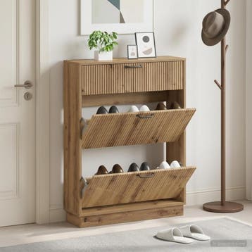 vidaXL Schoenenkast HOORN 78 x 24 x 100 cm Bewerkt hout, Verzenden, Nieuw