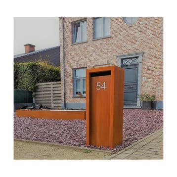 Geroba Litru vrijstaande brievenbus - cortenstaal, Tuin en Terras, Verzenden, Nieuw