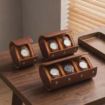 Luxe Vintage Leren Horloge Rol Koffer - Draagbare Opbergdoos, Verzenden, Nieuw
