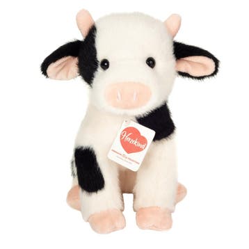 Koe knuffel - zacht pluche - zwart/wit - 25 cm - Hermann, Verzenden, Nieuw