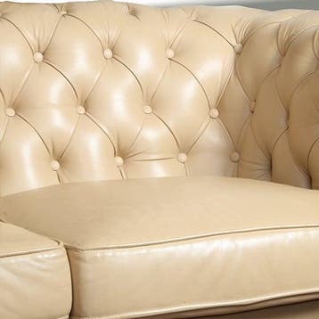 Vintage Chesterfield bank 25 Seater creme soft seat No331537, Ophalen of Verzenden