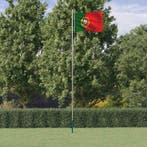 vidaXL Vlag met vlaggenmast Portugal 6,08 m aluminium, Diversen, Verzenden, Nieuw