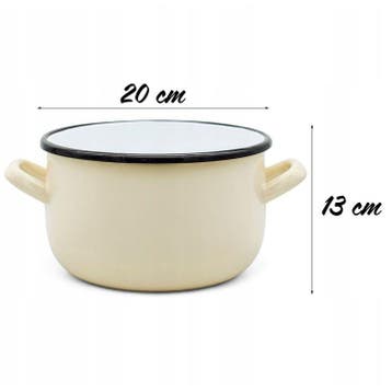 Emaille Kookpan 4 Liter – Emaille Pan 20 cm – Inductie &, Huis en Inrichting, Ophalen of Verzenden, Nieuw