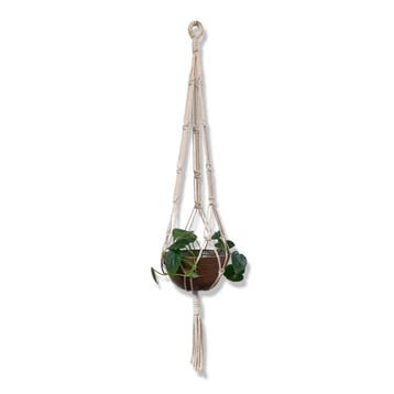 Plantenhanger Bohemian Wit - Katoen - Macramé -, Ophalen of Verzenden, Nieuw