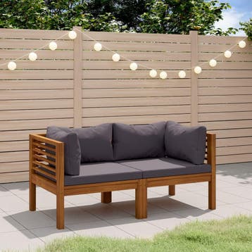 vidaXL Tuinbank 2-zits met kussen massief acaciahout, Tuin en Terras, Verzenden, Nieuw, Hardhout