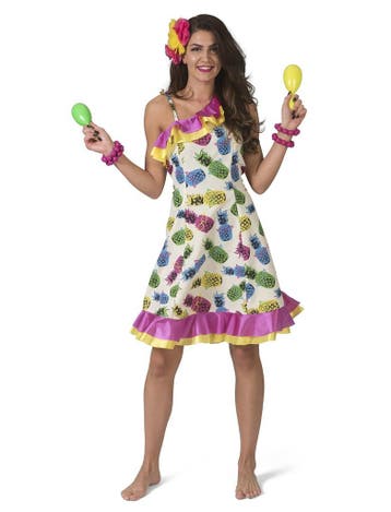 Tropische Zomer Jurk Met Ananas Print, Ophalen of Verzenden, Nieuw