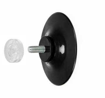 40mm Zwarte Zuignap met Schroefdraad en Transparante Kar...