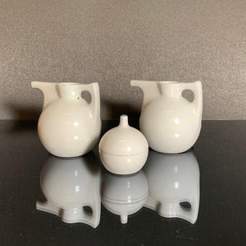 Porselein, Zeldzame Vintage Hakusan M-Type Condiment Set –