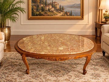 Salontafel - Ovale salontafel in Louis XV-stijl, gemaakt van