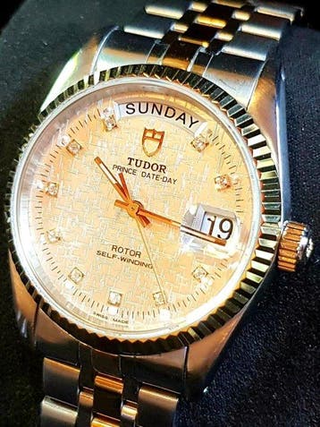 Tudor - Prince Date+Day - Silver Diamond Linen Dial - 36mm