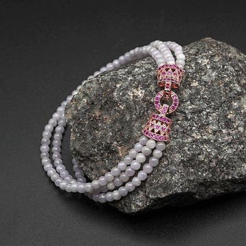 NGTC-gecertificeerde natuurlijke lavendeljadeiet armband –