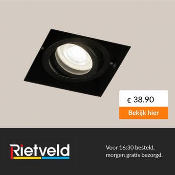 Rietveld-Inbouwspots-Zwart-Metaal, Aluminium, Verzenden, Nieuw
